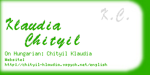 klaudia chityil business card